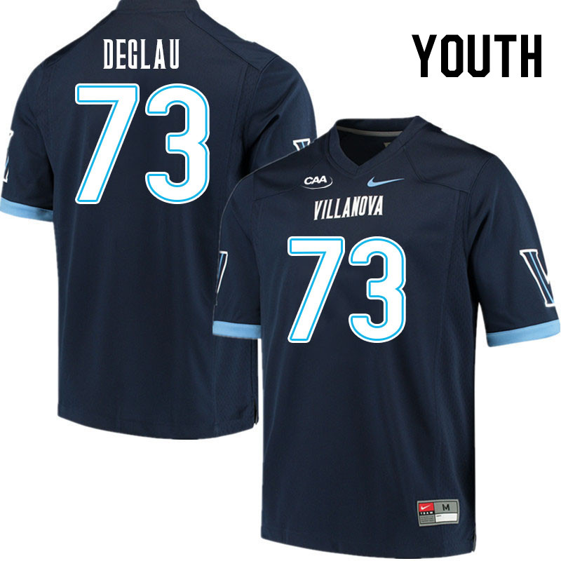 Youth #73 Gilbert Deglau Villanova Wildcats College Football Jerseys Stitched Sale-Navy